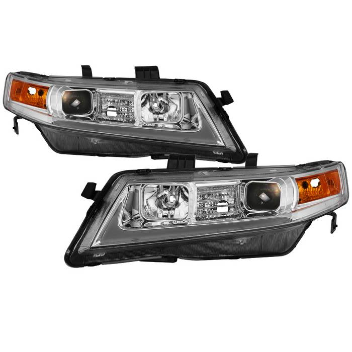 SPYDER xTune 04-08 Acura TSX LED Light Bar Projector Headlights - Chrome (PRO-JH-ATSX04-LB-C) 9043130