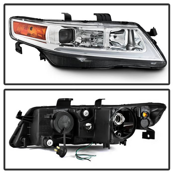SPYDER xTune 04-08 Acura TSX LED Light Bar Projector Headlights - Chrome (PRO-JH-ATSX04-LB-C) 9043130