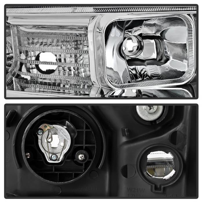 SPYDER xTune 04-08 Acura TSX LED Light Bar Projector Headlights - Chrome (PRO-JH-ATSX04-LB-C) 9043130