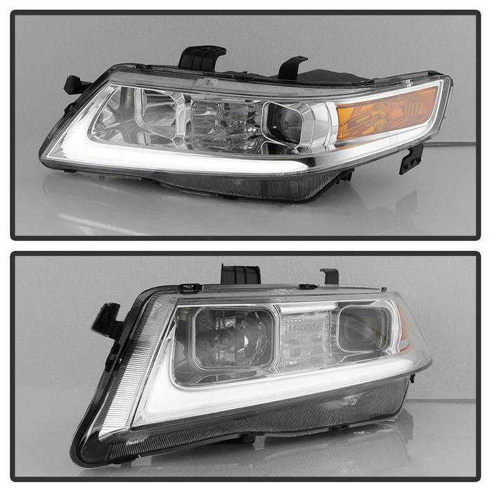 SPYDER xTune 04-08 Acura TSX LED Light Bar Projector Headlights - Chrome (PRO-JH-ATSX04-LB-C) 9043130