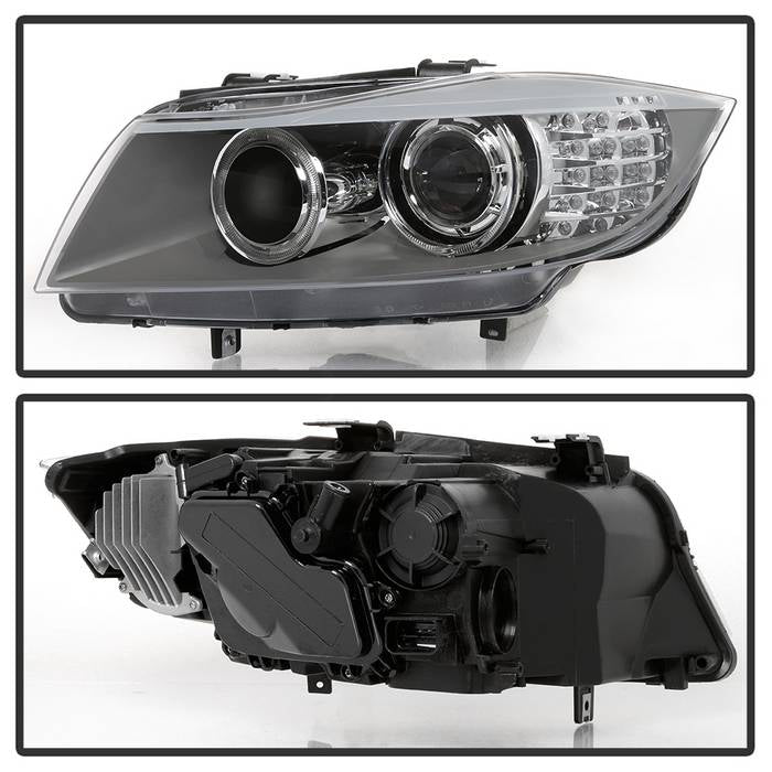 SPYDER xTune 08-13 BMW 3-Series E90/E91 4DR OEM Style Halogen Proj Headlights -Blk (PRO-JH-BE9009-AM-BK) 9943621