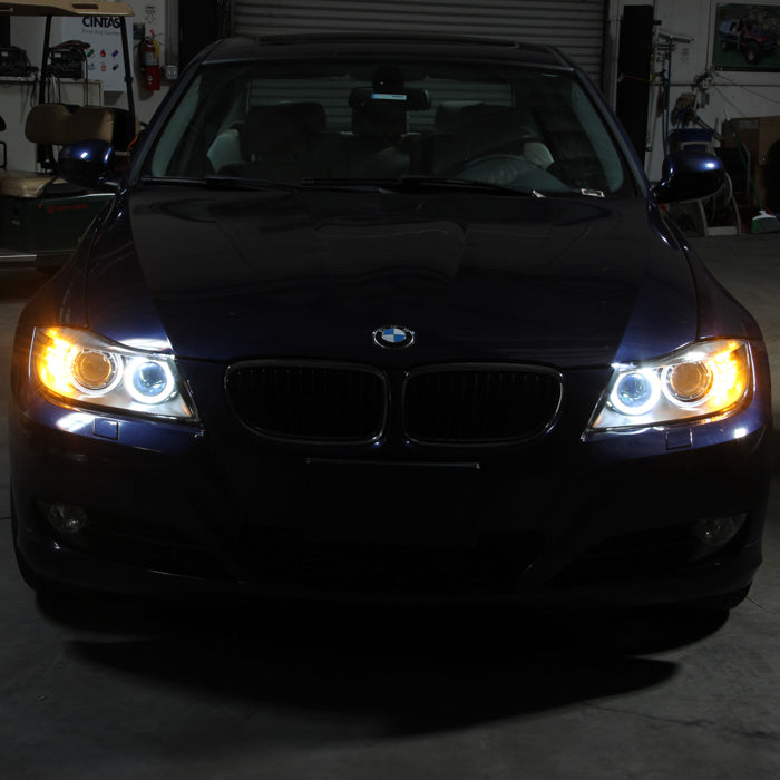 SPYDER xTune 08-13 BMW 3-Series E90/E91 4DR OEM Style Halogen Proj Headlights -Blk (PRO-JH-BE9009-AM-BK) 9943621