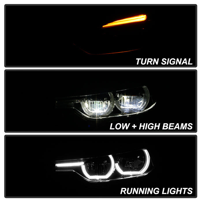 SPYDER BMW F30 3 Series 4Dr LED Projector Headlights Chrome PRO-JH-BF3012H-4D-LED-C 9948534
