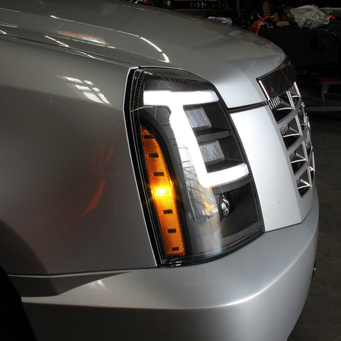 SPYDER xTune Cadillac Escalade 07-14 LED Headlights | Black Housing | PRO-JH-CAES07-LB-BK