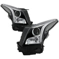 SPYDER xTune 13-18 Cadillac ATS w/LED DRL Halogen Projector Headlights OE Chrome  (PRO-JH-CATS14-SLED-C) 9948671