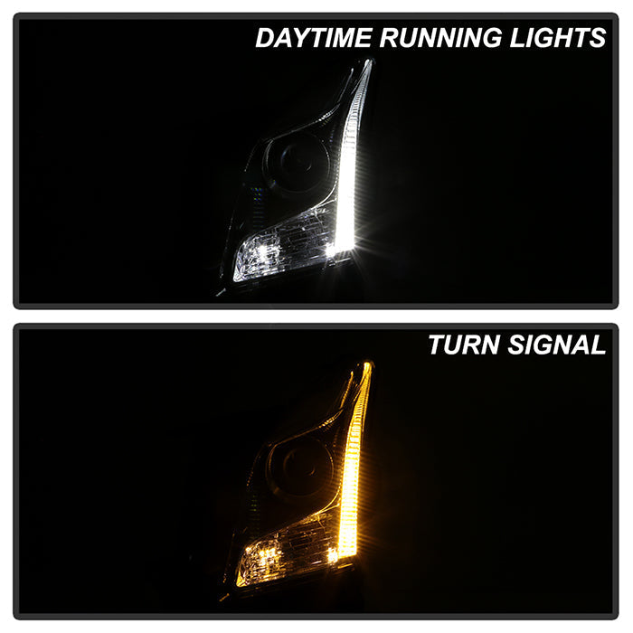 SPYDER xTune 13-18 Cadillac ATS w/LED DRL Halogen Projector Headlights OE Chrome  (PRO-JH-CATS14-SLED-C) 9948671