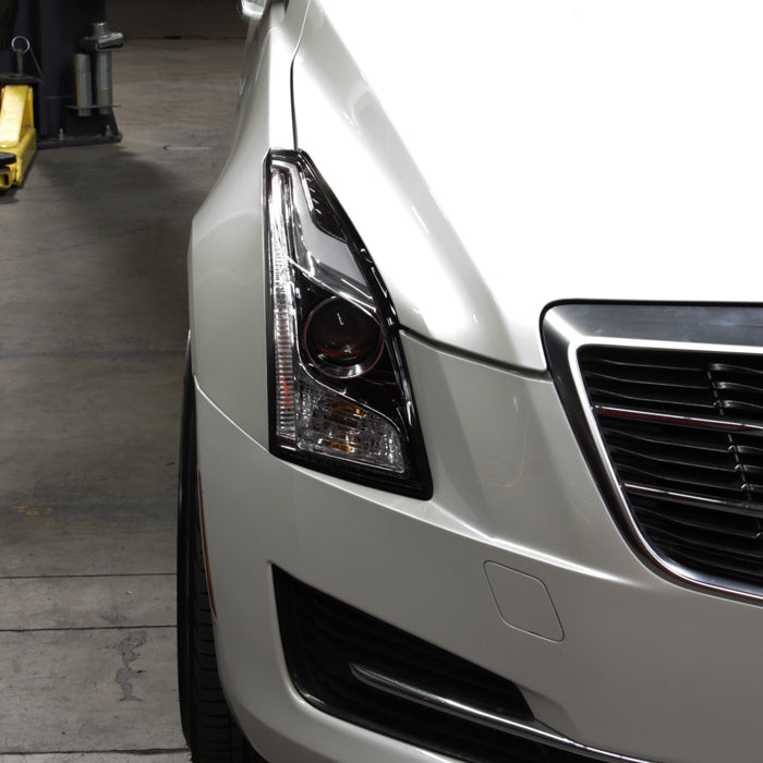 SPYDER xTune 13-18 Cadillac ATS w/LED DRL Halogen Projector Headlights OE Chrome  (PRO-JH-CATS14-SLED-C) 9948671