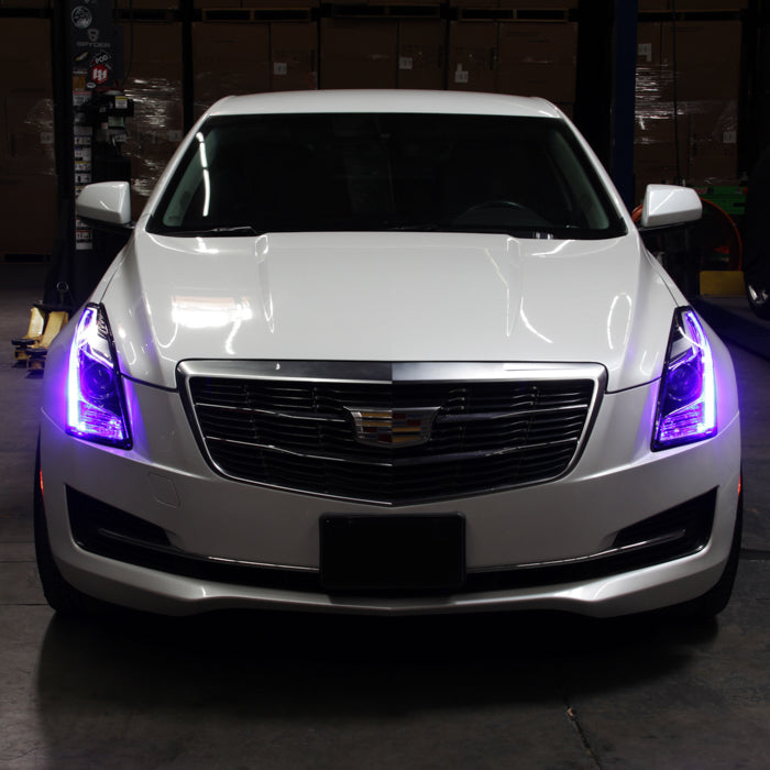 SPYDER xTune 13-18 Cadillac ATS w/LED DRL Halogen Projector Headlights OE Chrome  (PRO-JH-CATS14-SLED-C) 9948671