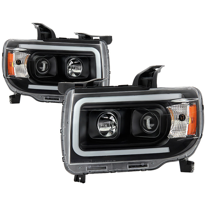 SPYDER xTune 15-19 Chevrolet Canyon Projector Headlights w/ DRL Tube - Black - PRO-JH-CCO15-LB-BK 9047459
