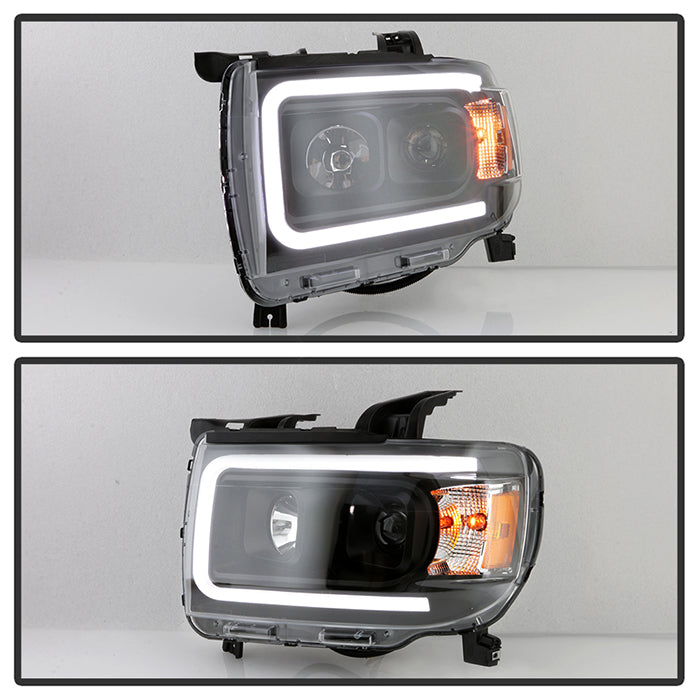 SPYDER xTune 15-19 Chevrolet Canyon Projector Headlights w/ DRL Tube - Black - PRO-JH-CCO15-LB-BK 9047459