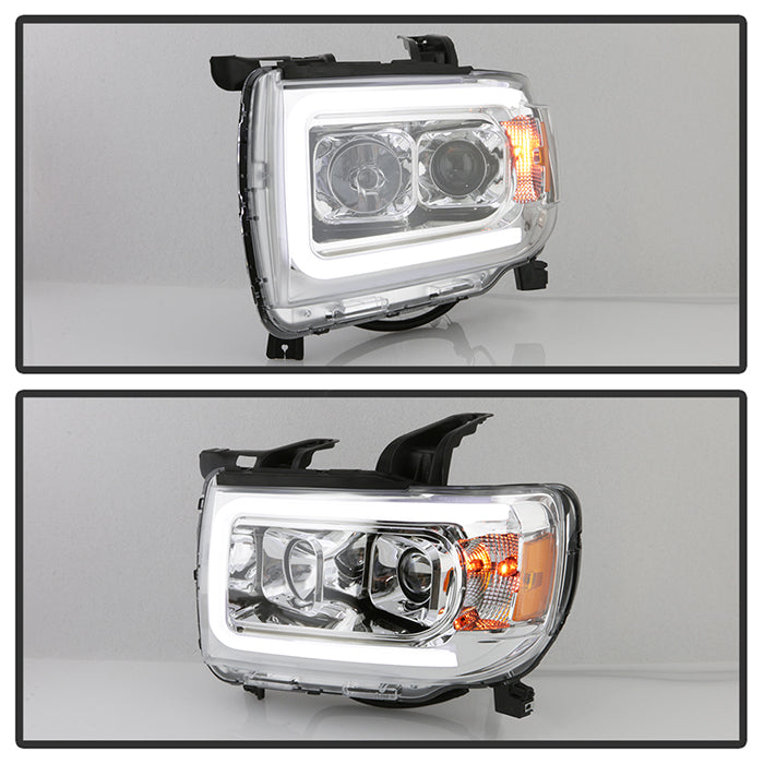SPYDER xTune 15-19 Chevrolet Canyon Projector Headlights w/ DRL Tube - Chrome - PRO-JH-CCO15-LB-C 9047466