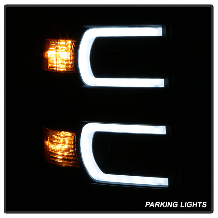 SPYDER Xtune Chevy Silverado 1500 14-15 Projector Headlights Light Bar Drl Smoked PRO-JH-CS14-LBDRL-BSM 9034978