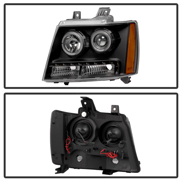 SPYDER Xtune Chevy Suburban 1500/2500 07-14 Halo Projector w/LED Headlights Black PRO-JH-CSUB07-LED-BK 9030291
