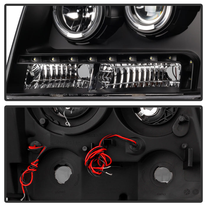 SPYDER Xtune Chevy Suburban 1500/2500 07-14 Halo Projector w/LED Headlights Black PRO-JH-CSUB07-LED-BK 9030291