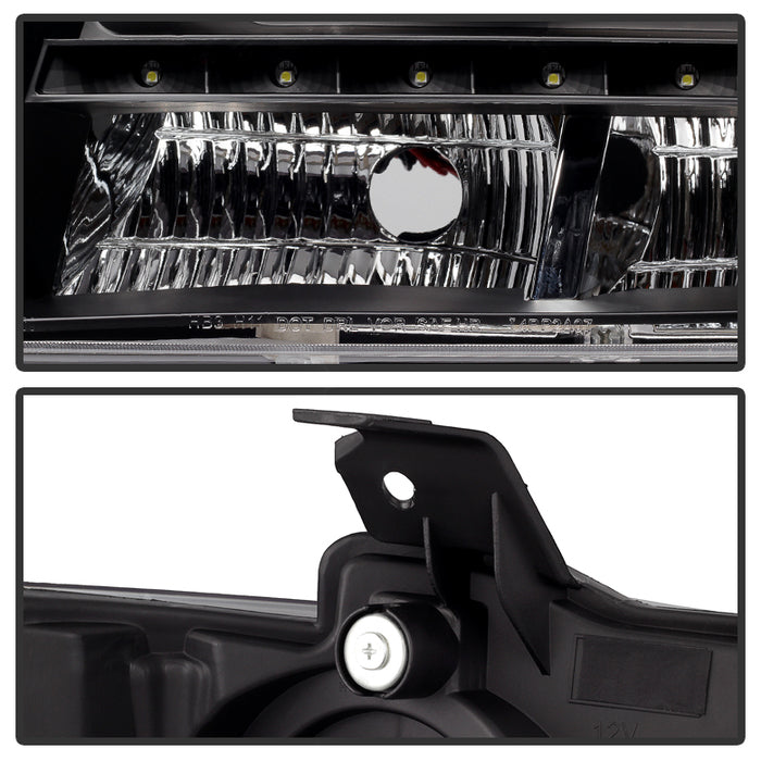 SPYDER Xtune Chevy Suburban 1500/2500 07-14 Halo Projector w/LED Headlights Black PRO-JH-CSUB07-LED-BK 9030291