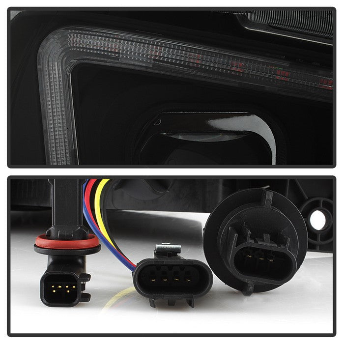 SPYDER xTune 11-14 Dodge Charger Projector Headlights - Halogen - DRL - Black Smoked (PRO-JH-DCHA11-LB-BSM) 9041747