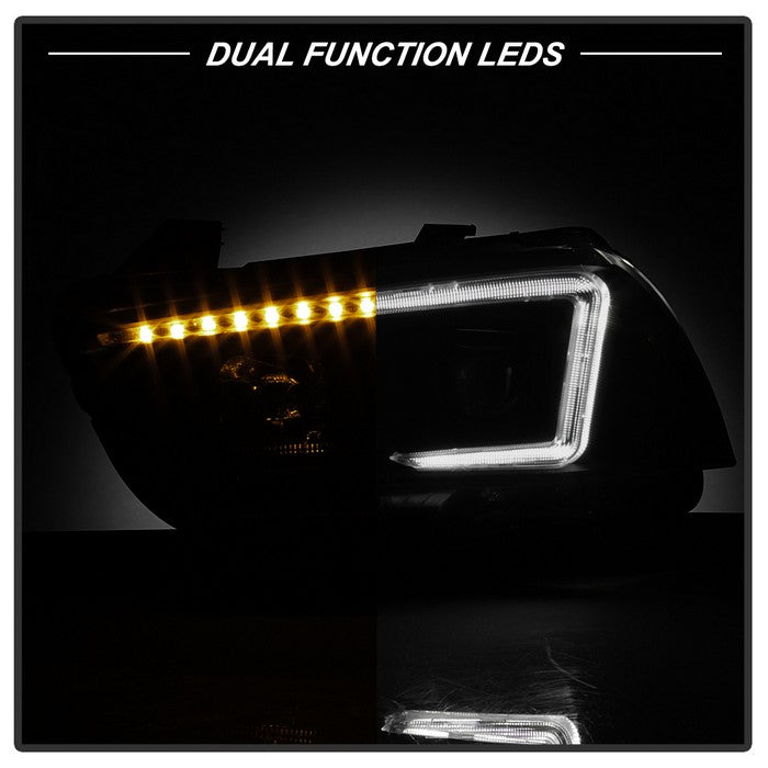 SPYDER xTune 11-14 Dodge Charger Projector Headlights - Halogen - DRL - Black Smoked (PRO-JH-DCHA11-LB-BSM) 9041747