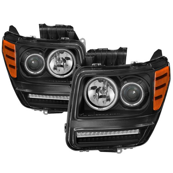 SPYDER xTune 07-11 Dodge Nitro CCFL Halo Projector Headlights w/LED Signal - Blk (PRO-JH-DNIT07-CCFL-BK) 9036880