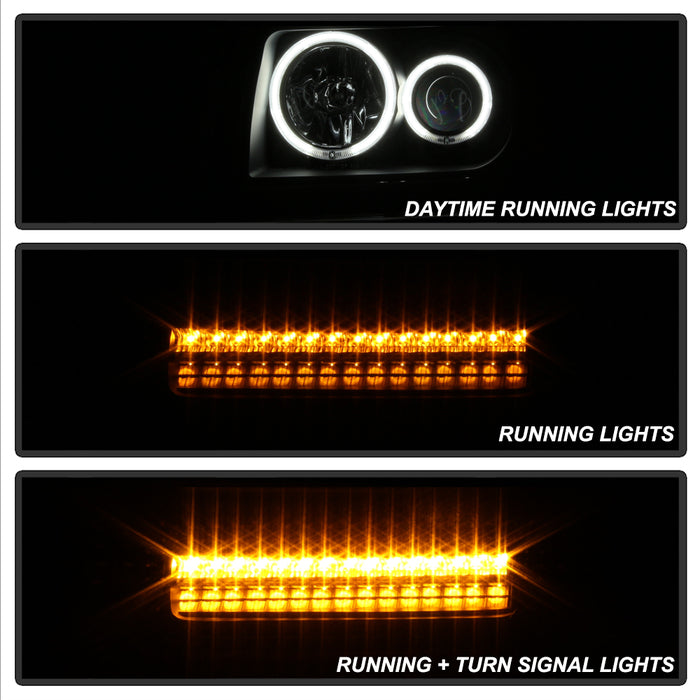 SPYDER xTune 07-11 Dodge Nitro CCFL Halo Projector Headlights w/LED Signal - Blk (PRO-JH-DNIT07-CCFL-BK) 9036880