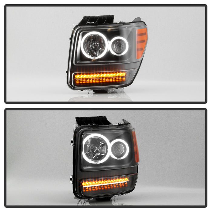SPYDER xTune 07-11 Dodge Nitro CCFL Halo Projector Headlights w/LED Signal - Blk (PRO-JH-DNIT07-CCFL-BK) 9036880
