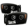 SPYDER Xtune Dodge Ram 1500 06-08 / Ram 2500/3500 06-09 Halo Projector Headlights Black PRO-JH-DR06-LED-BK 9028328