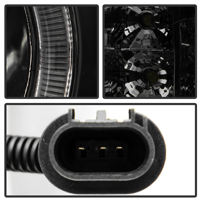 SPYDER Xtune Dodge Ram 1500 06-08 / Ram 2500/3500 06-09 Halo Projector Headlights Smoked PRO-JH-DR06-LED-SM 9028342