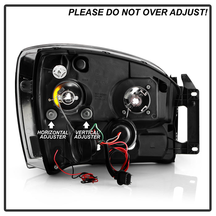 SPYDER Xtune Dodge Ram 1500 06-08 / Ram 2500/3500 06-09 Halo Projector Headlights Smoked PRO-JH-DR06-LED-SM 9028342