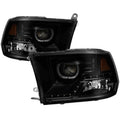 SPYDER xTune Dodge Ram 2009-2014 Halo LED Projector Headlights - Black Smoke PRO-JH-DR09-CFB-BSM 9036736