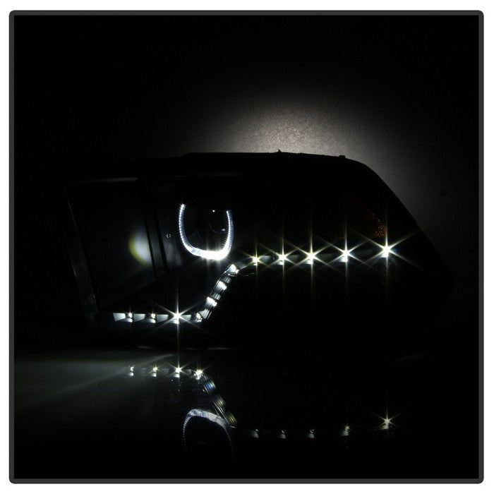 SPYDER xTune Dodge Ram 2009-2014 Halo LED Projector Headlights - Black Smoke PRO-JH-DR09-CFB-BSM 9036736