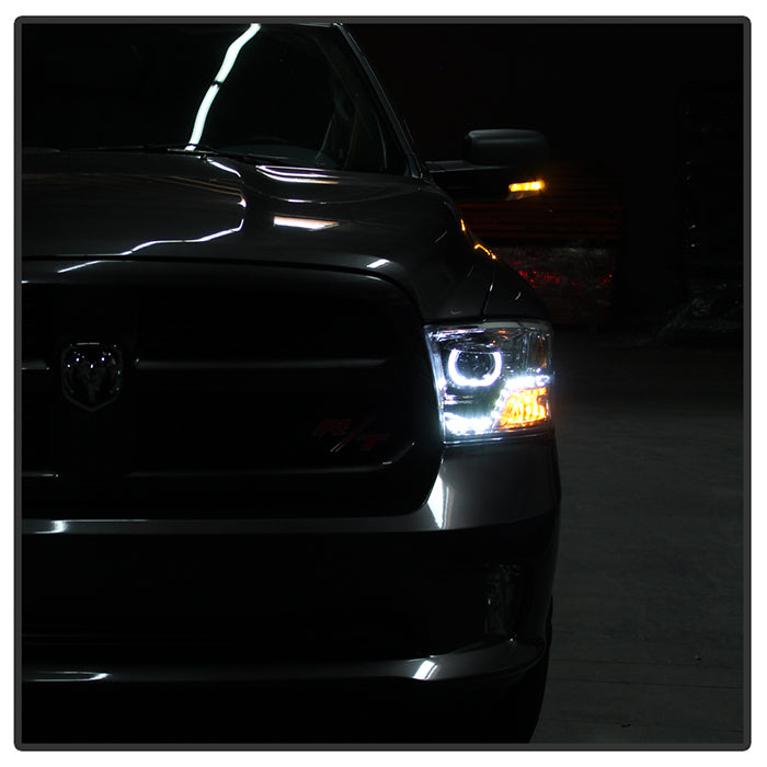 SPYDER xTune Dodge Ram 2009-2014 Halo LED Projector Headlights - Chrome PRO-JH-DR09-CFB-C 9036743