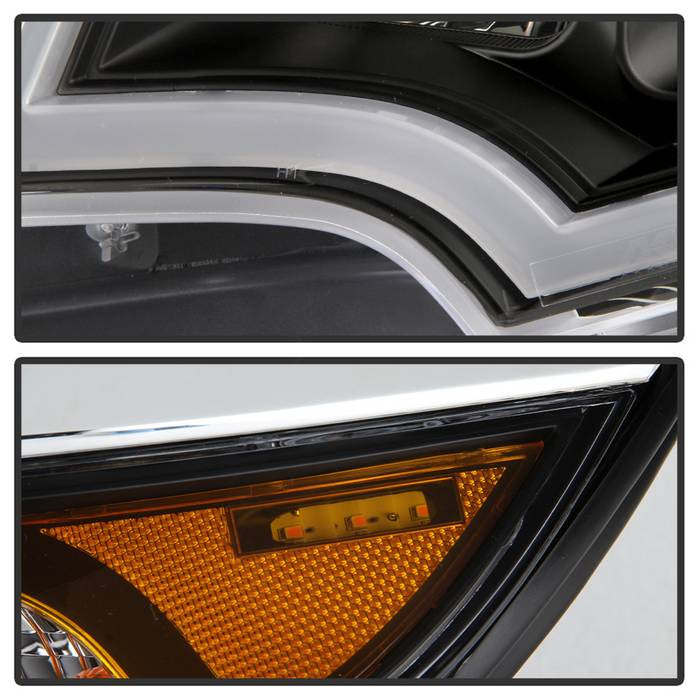SPYDER xTune 11-14 Ford Edge DRL Light Bar Projector Headlights - Black PRO-JH-FEDGE11-LB-BK 9045301