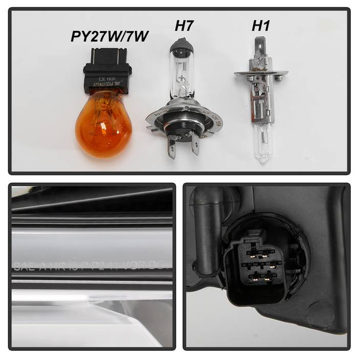 SPYDER xTune 11-14 Ford Edge DRL Light Bar Projector Headlights - Black PRO-JH-FEDGE11-LB-BK 9045301