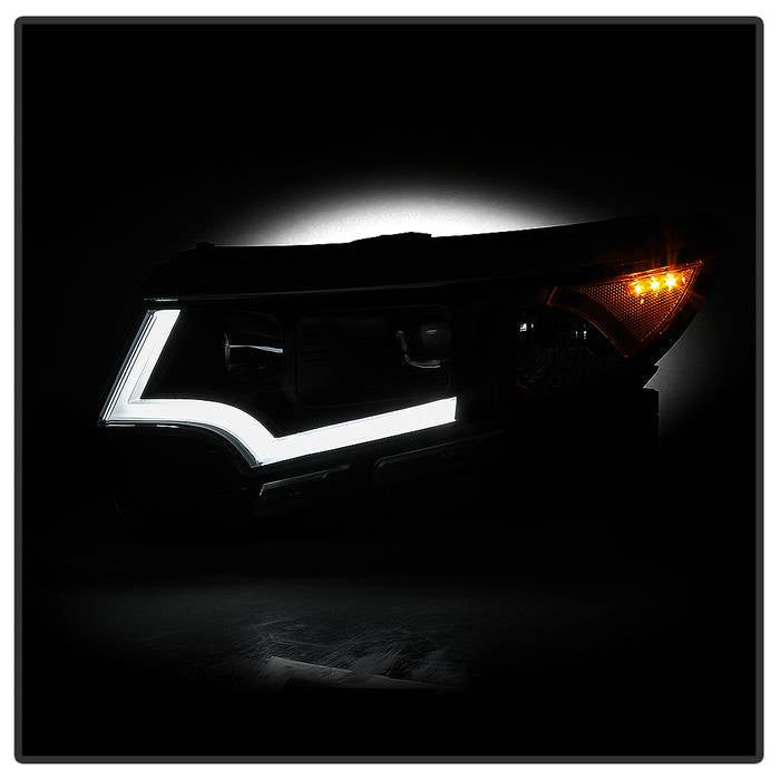SPYDER xTune 11-14 Ford Edge DRL Light Bar Projector Headlights - Black PRO-JH-FEDGE11-LB-BK 9045301