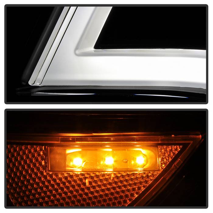 SPYDER xTune 11-14 Ford Edge DRL Light Bar Projector Headlights - Black PRO-JH-FEDGE11-LB-BK 9045301