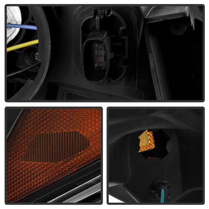 SPYDER xTune 13-16 Ford Escape LED Light Bar Halogen Projector Headlights - Black (PRO-JH-FESCA13-LB-BK) 9042904