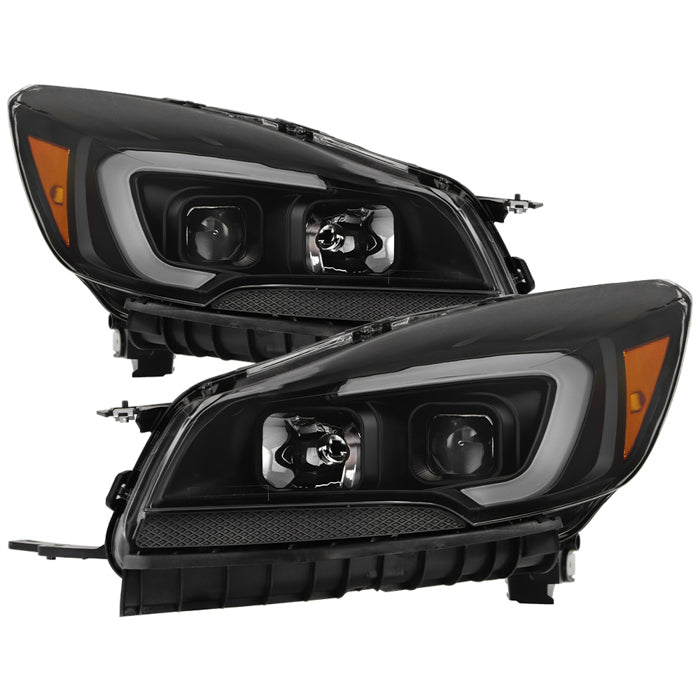 SPYDER xTune 13-16 Ford Escape LED Light Bar Halogen Proj Headlights - Blk Smoke (PRO-JH-FESCA13-LB-BSM) 9042911