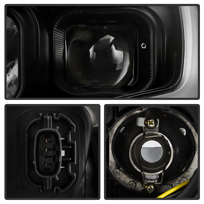 SPYDER xTune 13-16 Ford Escape LED Light Bar Halogen Proj Headlights - Blk Smoke (PRO-JH-FESCA13-LB-BSM) 9042911