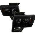 SPYDER Xtune Ford F150 09-14 Projector Headlights Halogen Model LED Halo Black Smoke PRO-JH-FF15009-CFB-BSM 9032233