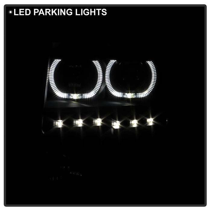 SPYDER Xtune Ford F150 09-14 Projector Headlights Halogen Model LED Halo Black Smoke PRO-JH-FF15009-CFB-BSM 9032233
