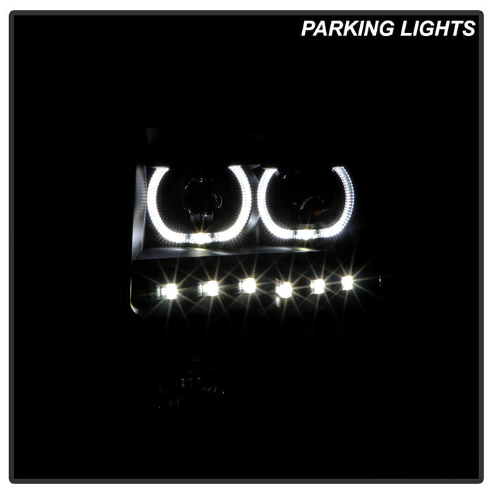SPYDER Xtune Ford F150 09-14 Projector Headlights Halogen Model LED Halo Black Smoke PRO-JH-FF15009-CFB-BSM 9032233