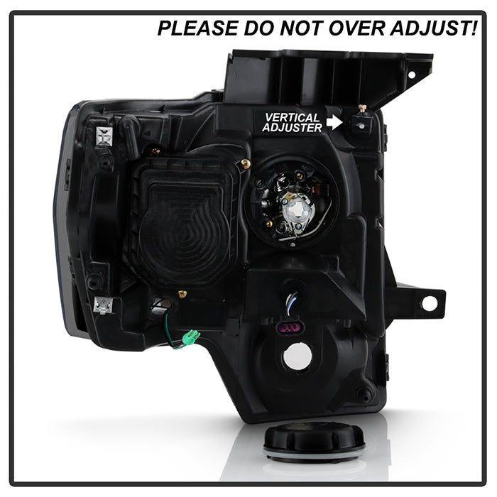 SPYDER Xtune Ford F150 09-14 Projector Headlights Halogen Model LED Halo Black Smoke PRO-JH-FF15009-CFB-BSM 9032233