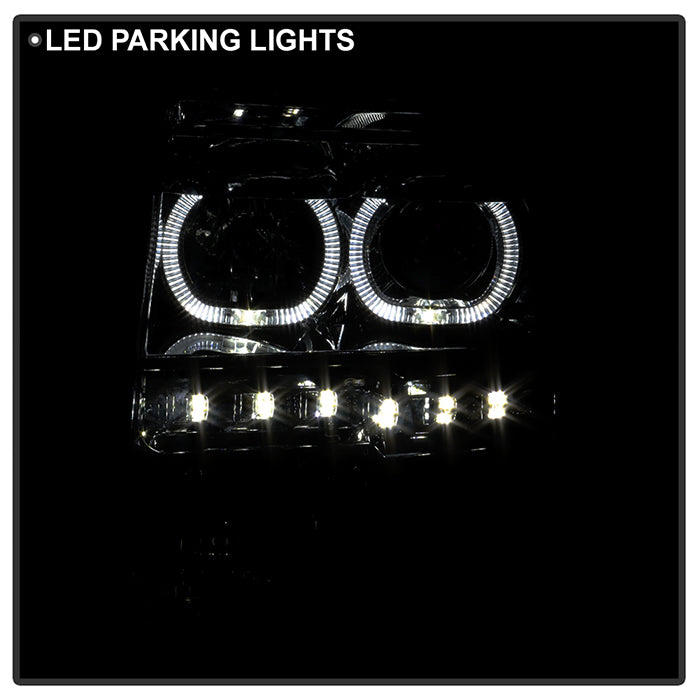 SPYDER Xtune Ford F150 09-14 Projector Headlights Halogen Model Only LED Halo Smoked PRO-JH-FF15009-CFB-SM 9032257