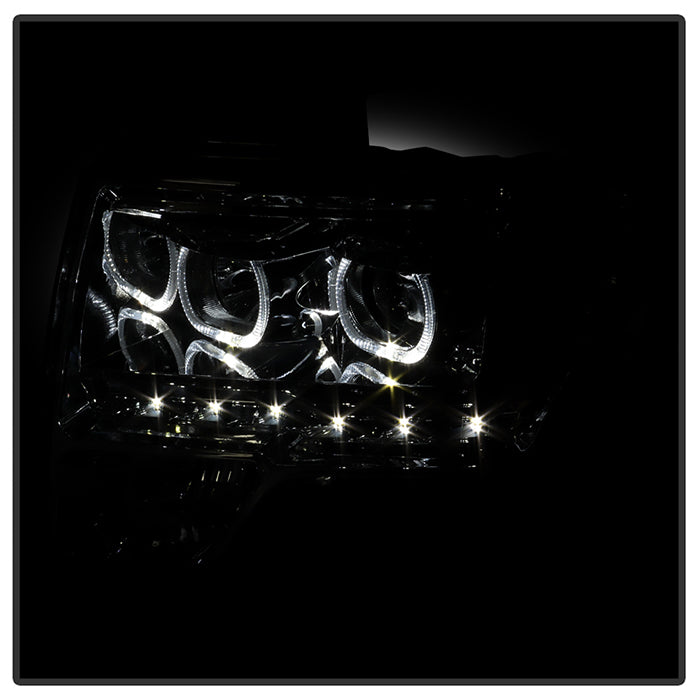 SPYDER Xtune Ford F150 09-14 Projector Headlights Halogen Model Only LED Halo Smoked PRO-JH-FF15009-CFB-SM 9032257