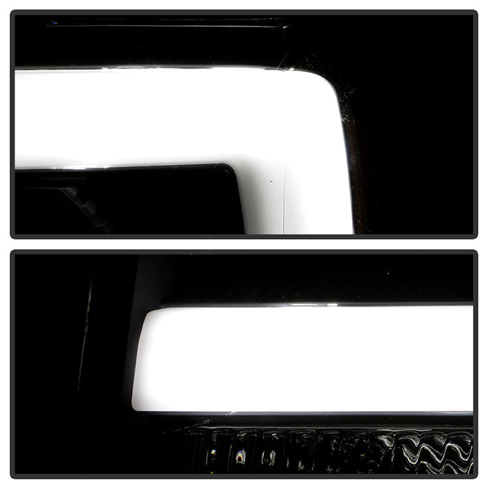 SPYDER xTune Ford F150 Projector Headlights - Light Bar DRL - Black PRO-JH-FF15009-LBDRL-BK 9037252