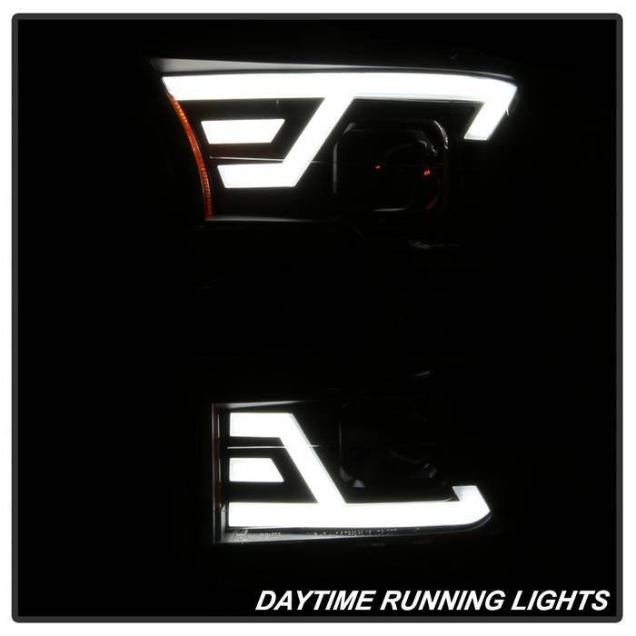 SPYDER xTune 15-17 Ford F-150 DRL LED Light Bar Projector Headlights - Black (PRO-JH-FF15015-LB-BK) 9042935