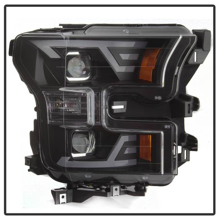 SPYDER xTune 15-17 Ford F-150 DRL LED Light Bar Projector Headlights - Black (PRO-JH-FF15015-LB-BK) 9042935