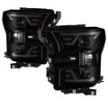 SPYDER xTune 15-17 Ford F-150 DRL LED Light Bar Projector Headlights - Black Smoke (PRO-JH-FF15015-LB-BSM) 9042942