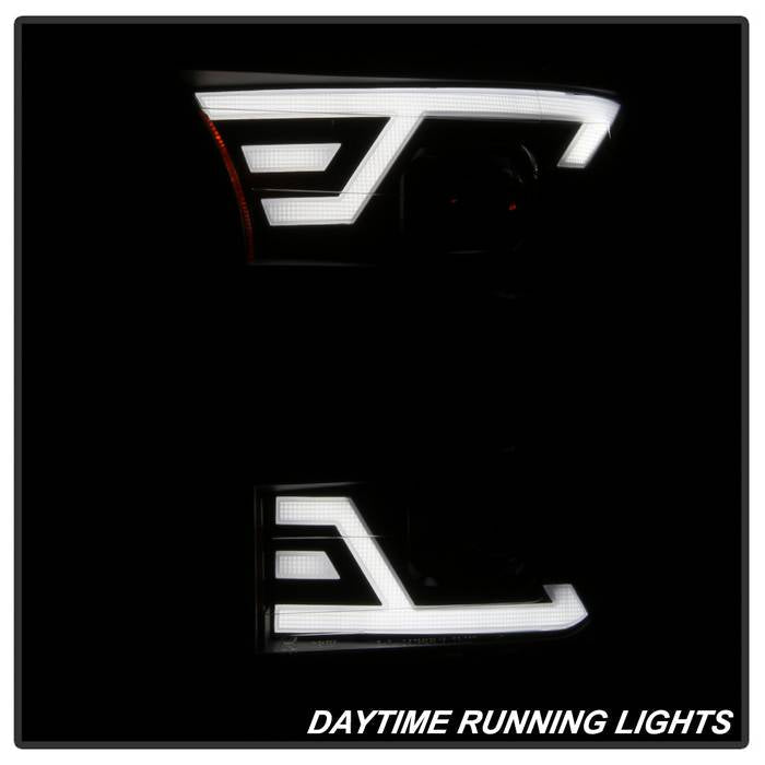 SPYDER xTune 15-17 Ford F-150 DRL LED Light Bar Projector Headlights - Black Smoke (PRO-JH-FF15015-LB-BSM) 9042942