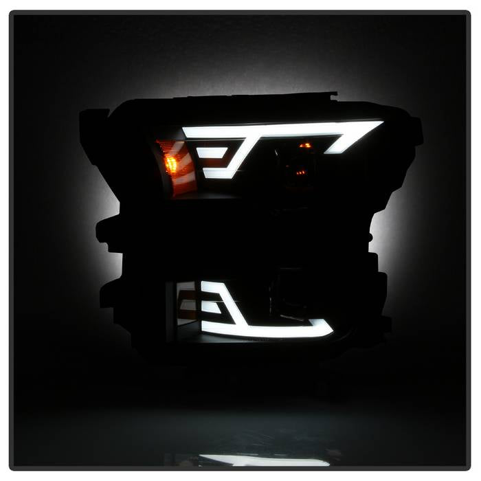 SPYDER xTune 15-17 Ford F-150 DRL LED Light Bar Projector Headlights - Black Smoke (PRO-JH-FF15015-LB-BSM) 9042942