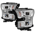 SPYDER xTune 15-17 Ford F-150 DRL LED Light Bar Projector Headlights - Chrome (PRO-JH-FF15015-LB-C) 9042959